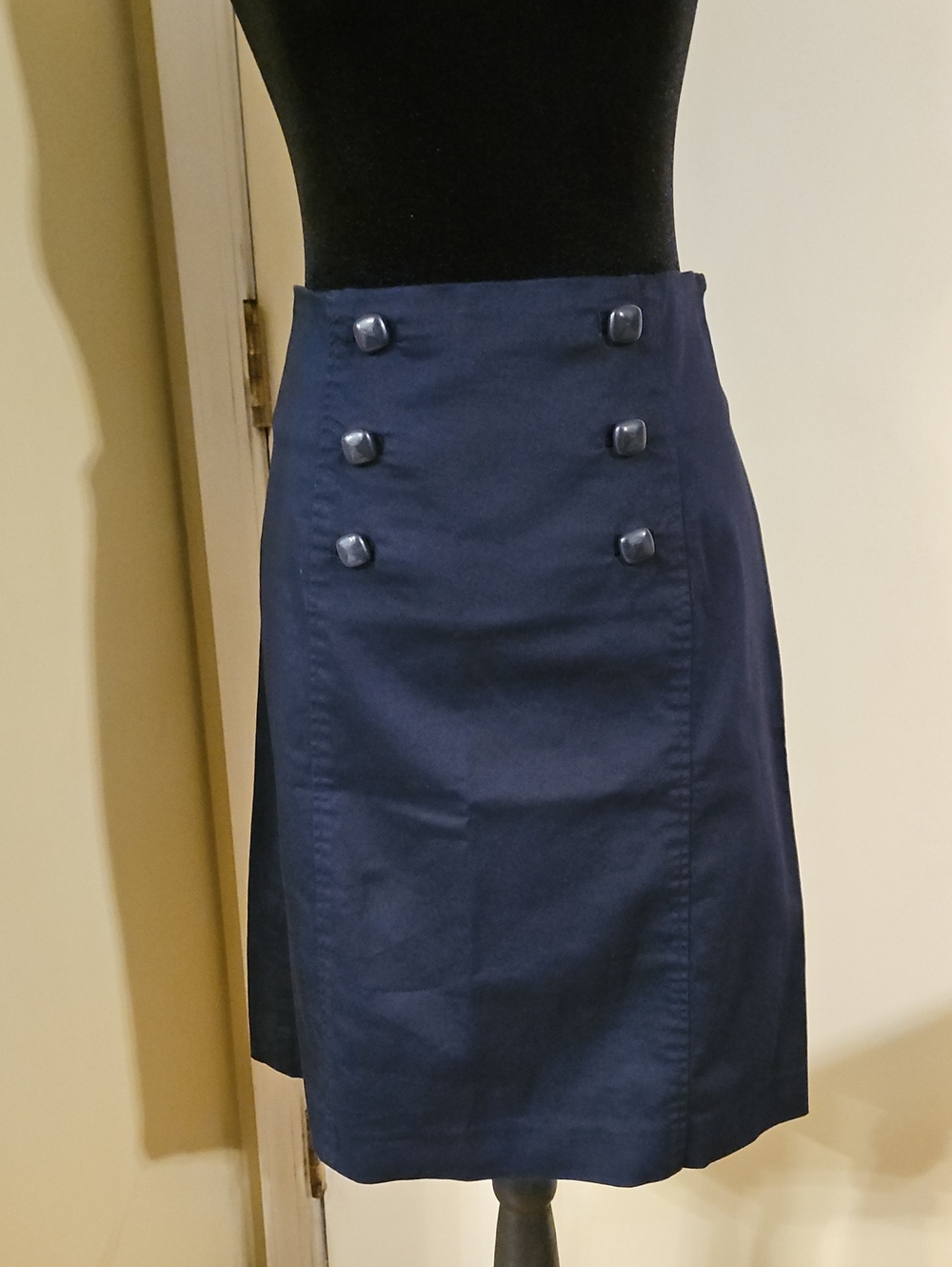 Grace Elements 8P Navy Sailor Skirt W15.5 L22.5 Cotton Stretch #PencilSkirt #8P
